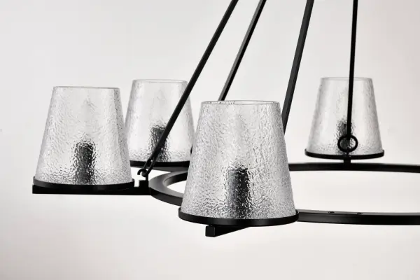 Valentine 7-Light Chandelier in Black with Hammered Glass - Image 7