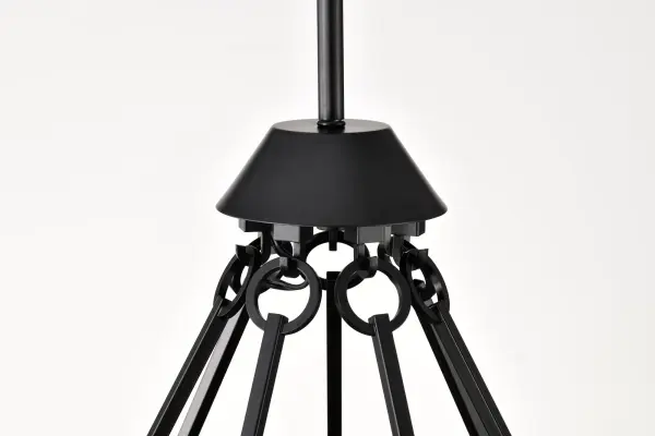 Valentine 7-Light Chandelier in Black with Hammered Glass - Image 9