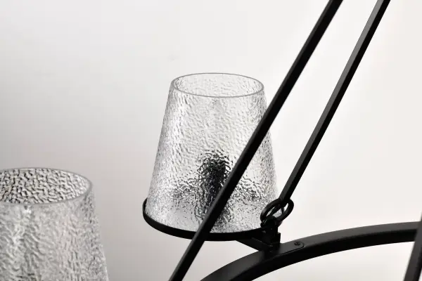 Valentine 7-Light Chandelier in Black with Hammered Glass - Image 10