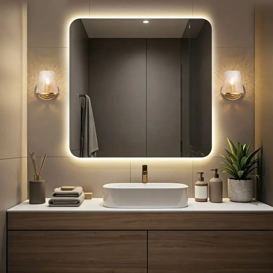 Valentine 1-Light Vanity in Vintage Brass with Hammered Glass - Image 17