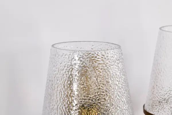 Valentine 2-Light Vanity in Vintage Brass with Hammered Glass - Image 9