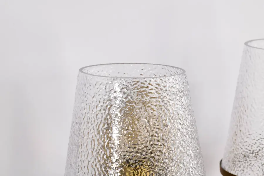 Valentine 2-Light Vanity in Vintage Brass with Hammered Glass - Image 9