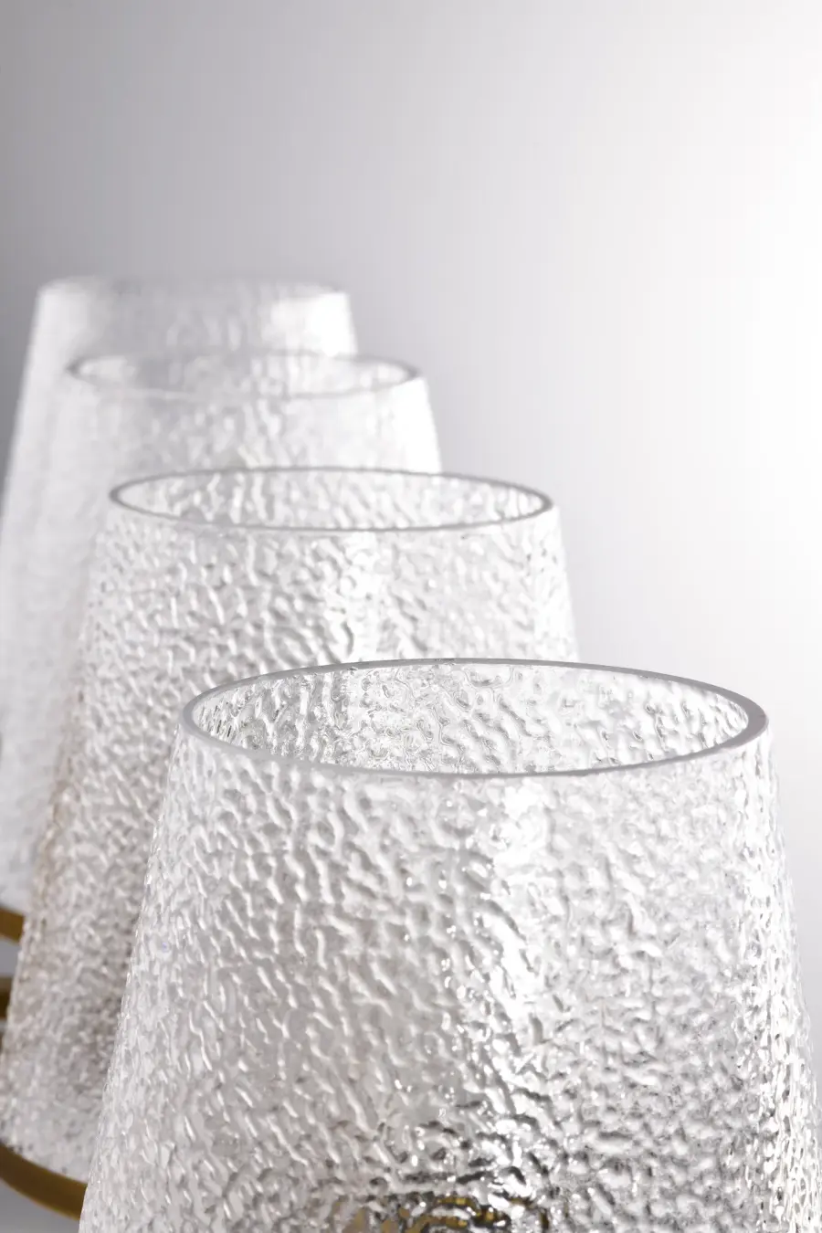 Valentine 4-Light Vanity in Vintage Brass with Hammered Glass - Image 9