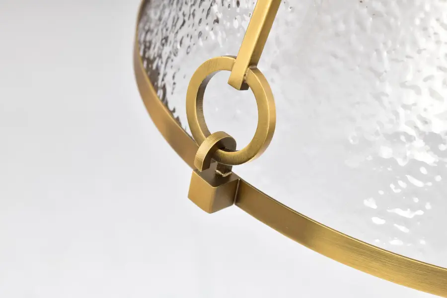 Valentine Medium Pendant in Vintage Brass with Hammered Glass - Image 7