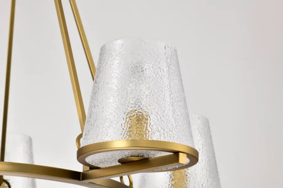 Valentine 5-Light Chandelier in Vintage Brass with Hammered Glass - Image 11