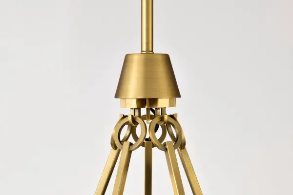Valentine 5-Light Chandelier in Vintage Brass with Hammered Glass - Image 7