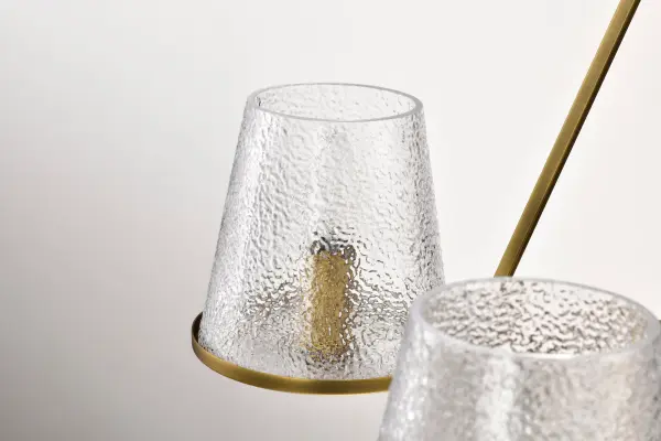 Valentine 5-Light Chandelier in Vintage Brass with Hammered Glass - Image 8