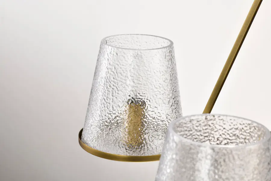 Valentine 5-Light Chandelier in Vintage Brass with Hammered Glass - Image 8