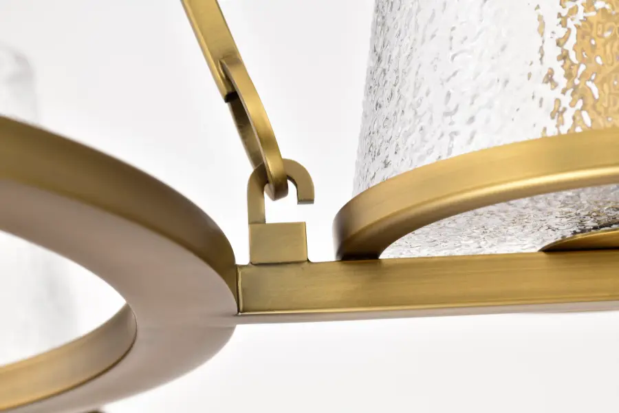 Valentine 5-Light Chandelier in Vintage Brass with Hammered Glass - Image 10