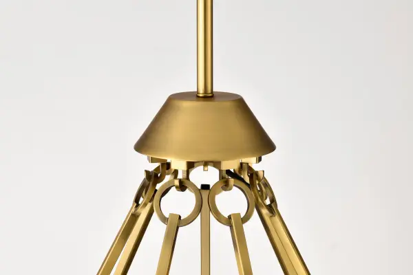 Valentine 7-Light Chandelier in Vintage Brass with Hammered Glass - Image 8