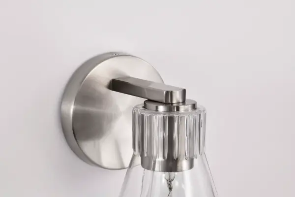 Gianna 1-Light Vanity in Brushed Nickel with Clear Glass - Image 11