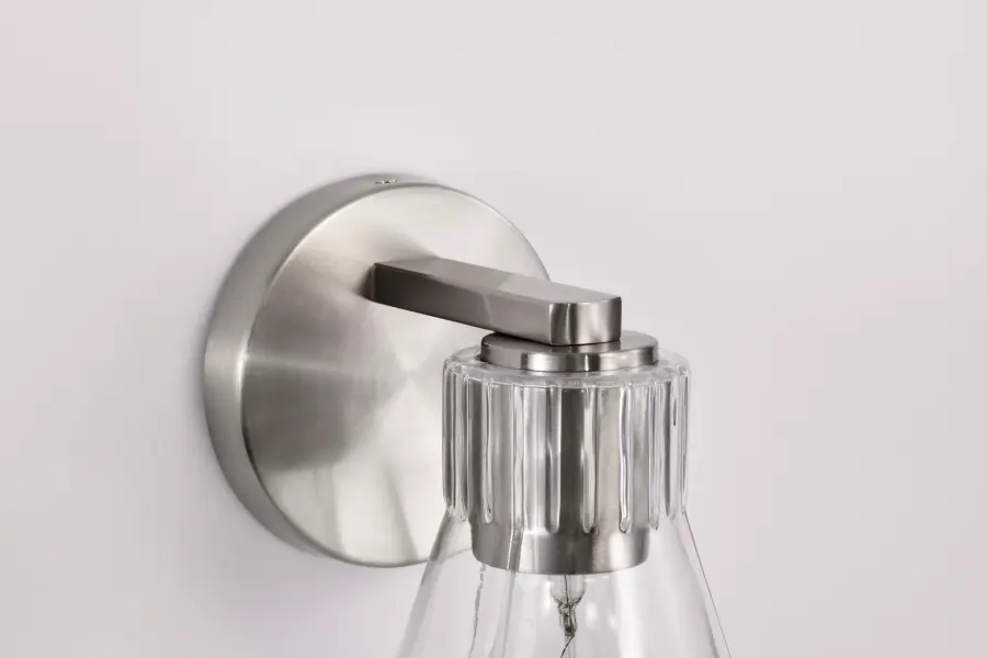 Gianna 1-Light Vanity in Brushed Nickel with Clear Glass - Image 11