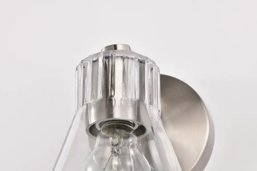Gianna 1-Light Vanity in Brushed Nickel with Clear Glass - Image 13