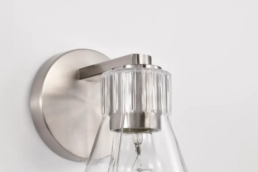 Gianna 1-Light Vanity in Brushed Nickel with Clear Glass - Image 15