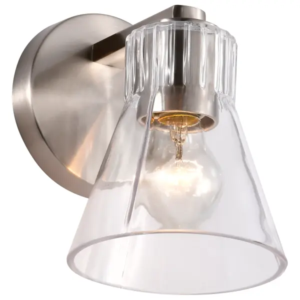 Gianna 1-Light Vanity in Brushed Nickel with Clear Glass - Image 4