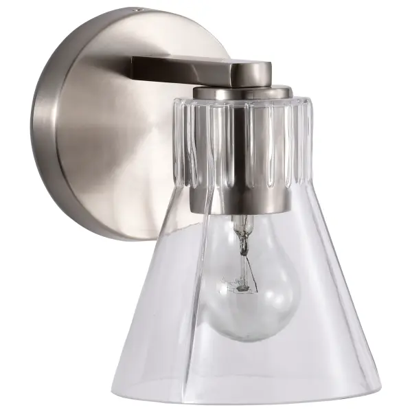 Gianna 1-Light Vanity in Brushed Nickel with Clear Glass - Image 5