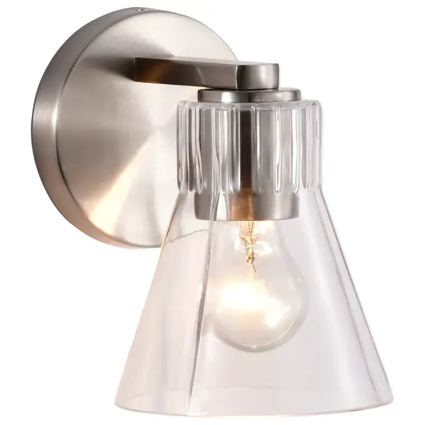 Gianna 1-Light Vanity in Brushed Nickel with Clear Glass - Image 6