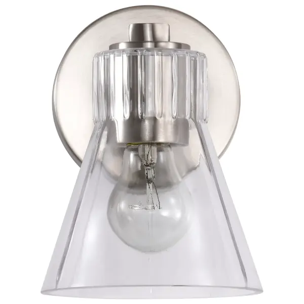 Gianna 1-Light Vanity in Brushed Nickel with Clear Glass - Image 7