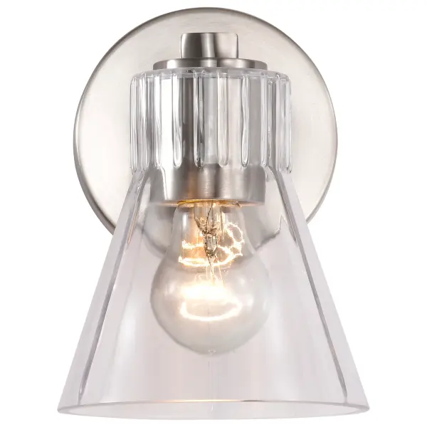 Gianna 1-Light Vanity in Brushed Nickel with Clear Glass - Image 8