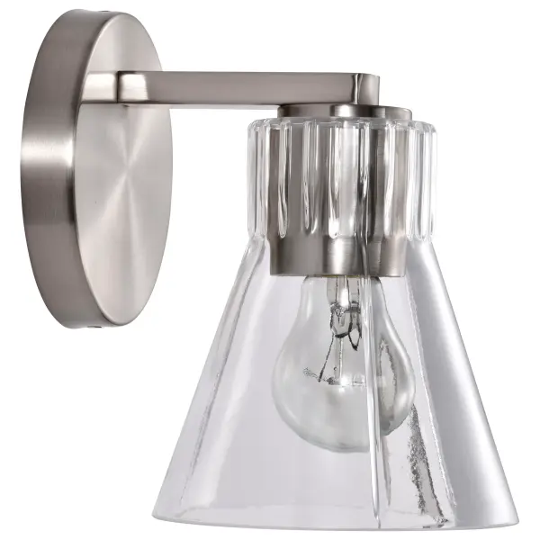 Gianna 1-Light Vanity in Brushed Nickel with Clear Glass - Image 9