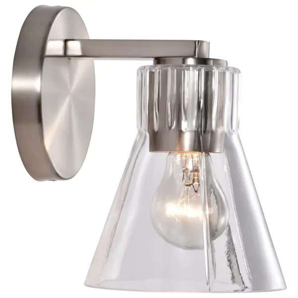 Gianna 1-Light Vanity in Brushed Nickel with Clear Glass - Image 10