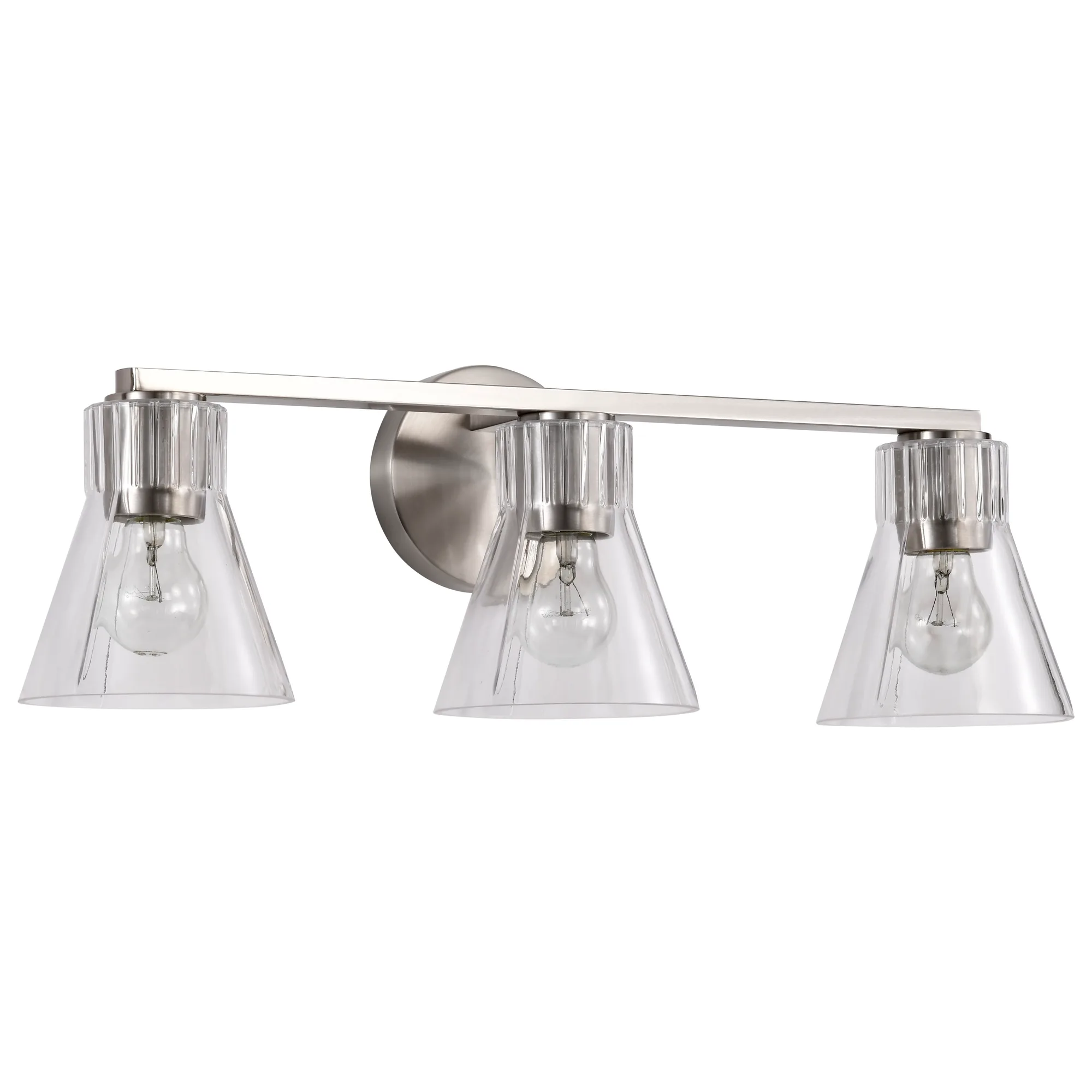 Gianna 3-Light Vanity in Brushed Nickel with Clear Glass