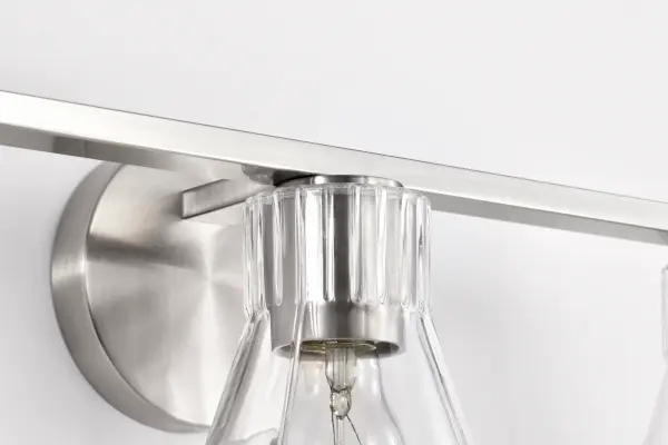 Gianna 3-Light Vanity in Brushed Nickel with Clear Glass - Image 11
