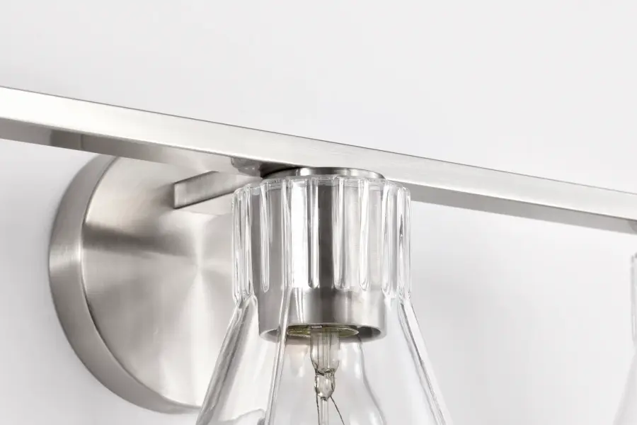 Gianna 3-Light Vanity in Brushed Nickel with Clear Glass - Image 11