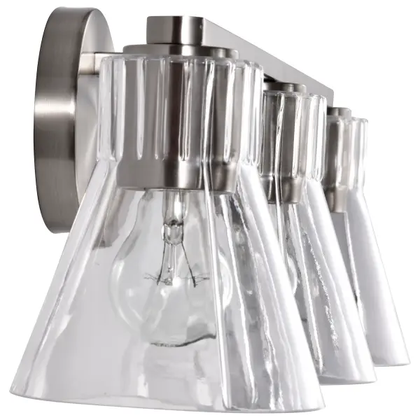 Gianna 3-Light Vanity in Brushed Nickel with Clear Glass - Image 7