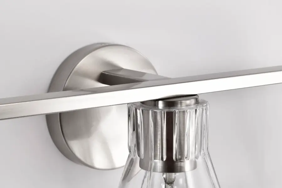 Gianna 3-Light Vanity in Brushed Nickel with Clear Glass - Image 10