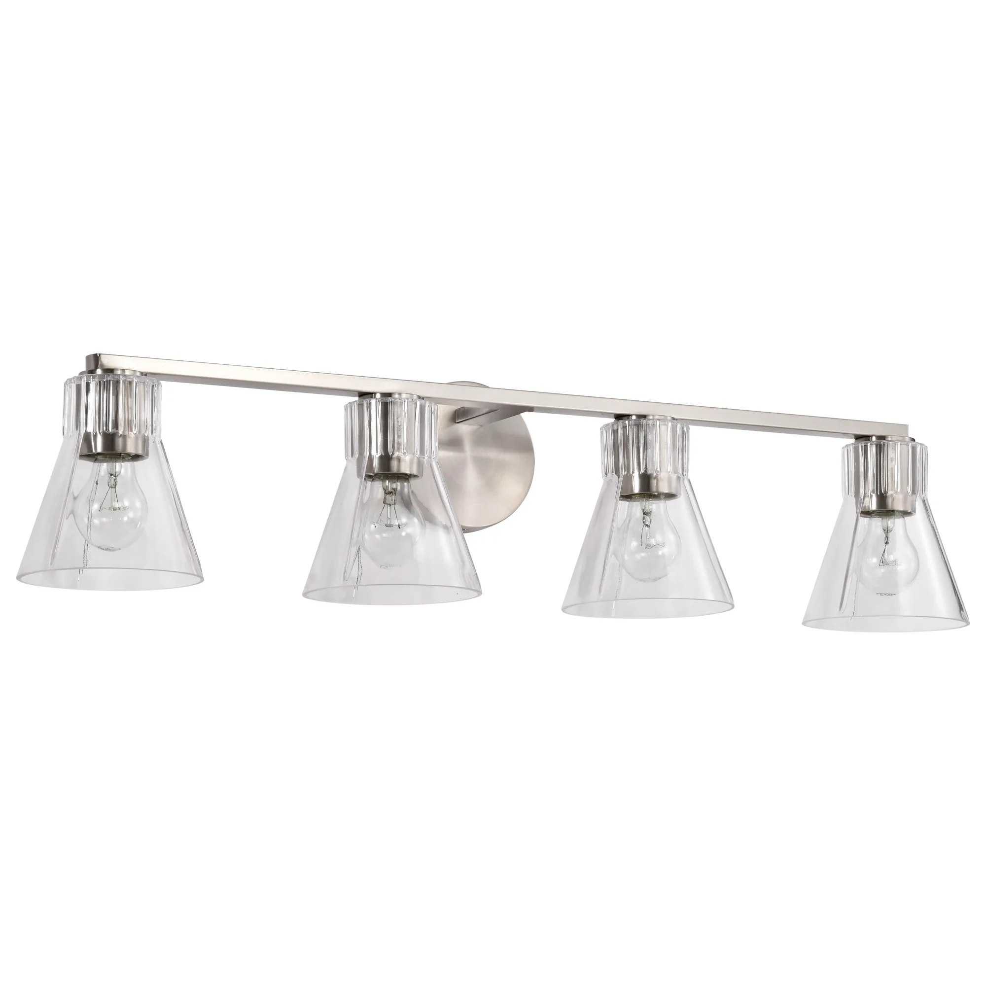 Gianna 4-Light Vanity in Brushed Nickel with Clear Glass