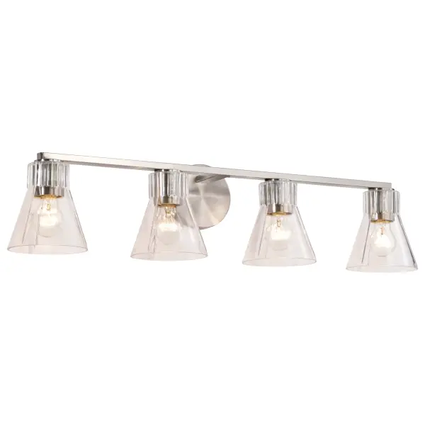Gianna 4-Light Vanity in Brushed Nickel with Clear Glass - Image 2