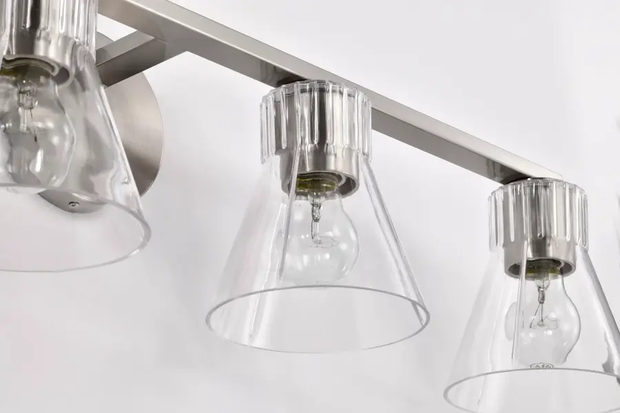 Gianna 4-Light Vanity in Brushed Nickel with Clear Glass - Image 11