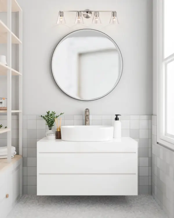 Gianna 4-Light Vanity in Brushed Nickel with Clear Glass - Image 18