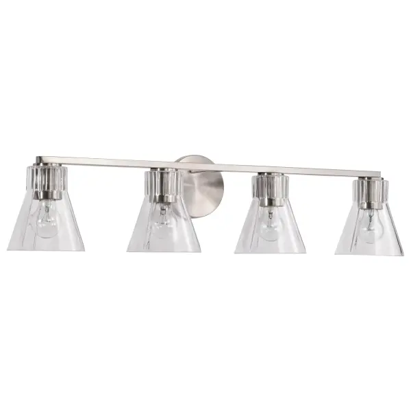 Gianna 4-Light Vanity in Brushed Nickel with Clear Glass - Image 3