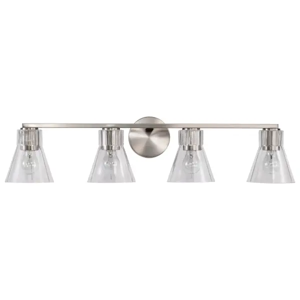 Gianna 4-Light Vanity in Brushed Nickel with Clear Glass - Image 5