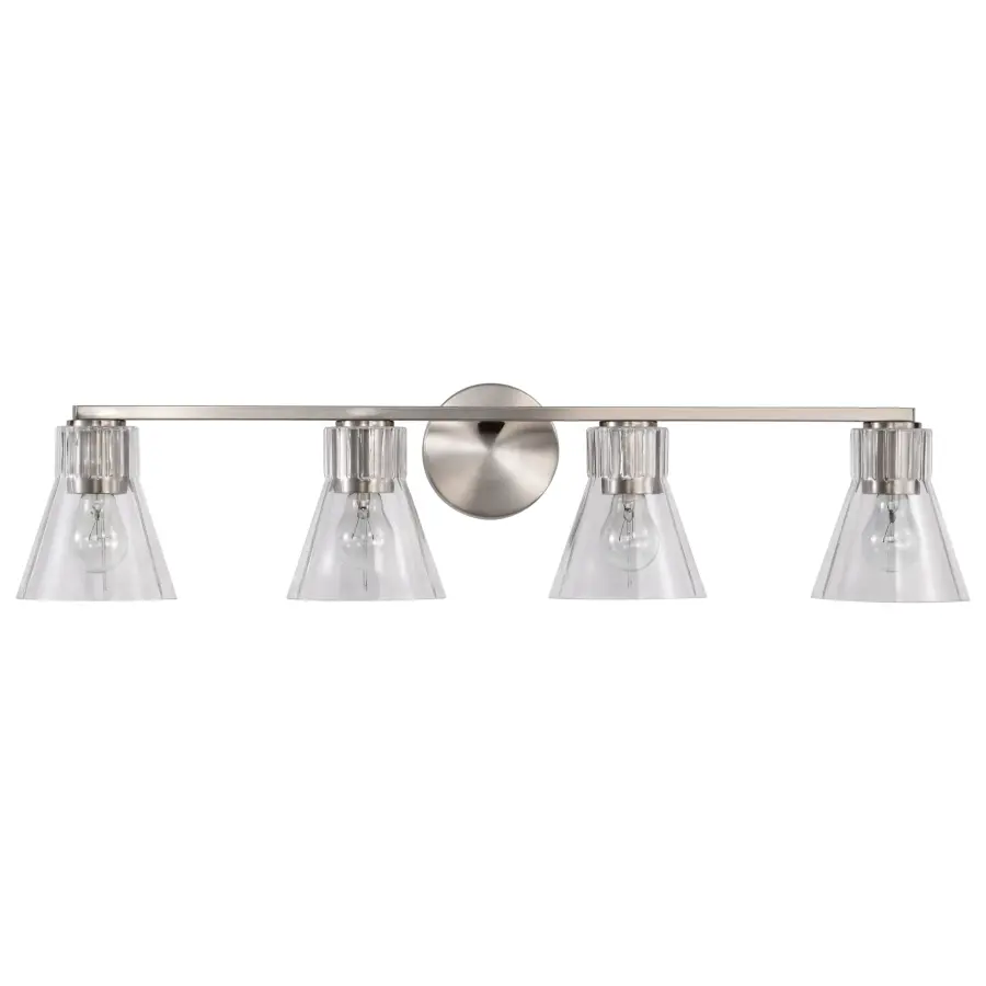 Gianna 4-Light Vanity in Brushed Nickel with Clear Glass - Image 5