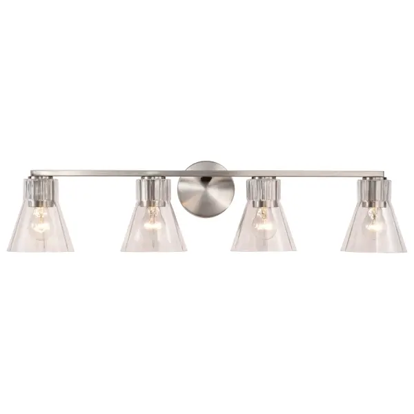 Gianna 4-Light Vanity in Brushed Nickel with Clear Glass - Image 6