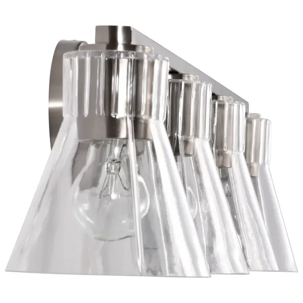 Gianna 4-Light Vanity in Brushed Nickel with Clear Glass - Image 7