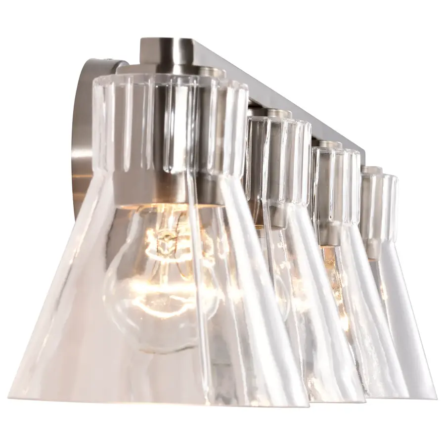 Gianna 4-Light Vanity in Brushed Nickel with Clear Glass - Image 8