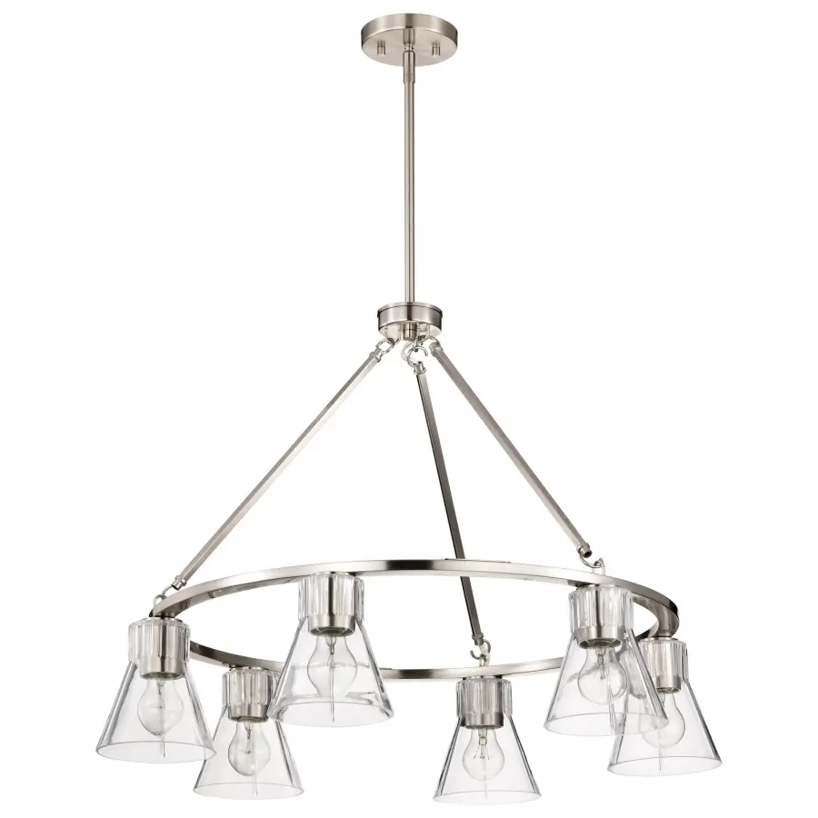 Gianna 6-Light Chandelier in Brushed Nickel with Clear Glass - Image 2