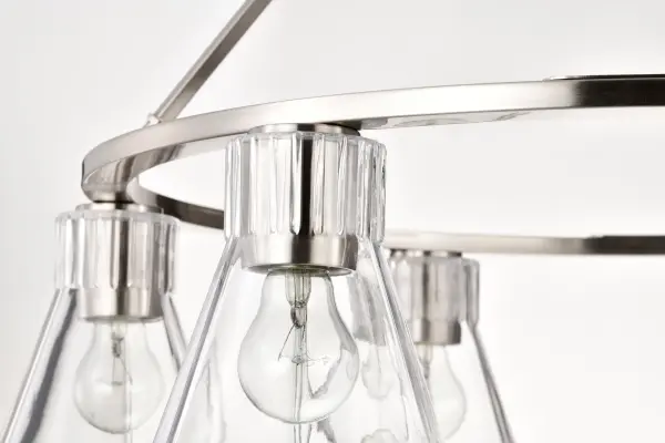 Gianna 6-Light Chandelier in Brushed Nickel with Clear Glass - Image 12