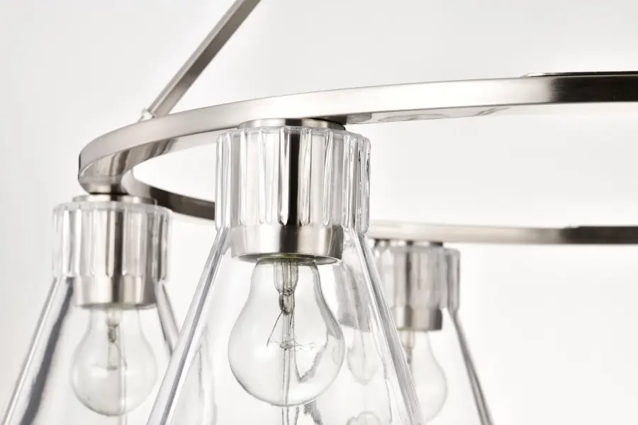 Gianna 6-Light Chandelier in Brushed Nickel with Clear Glass - Image 12