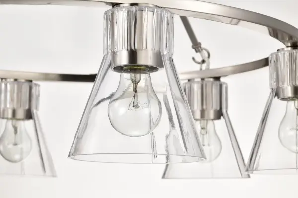Gianna 6-Light Chandelier in Brushed Nickel with Clear Glass - Image 13