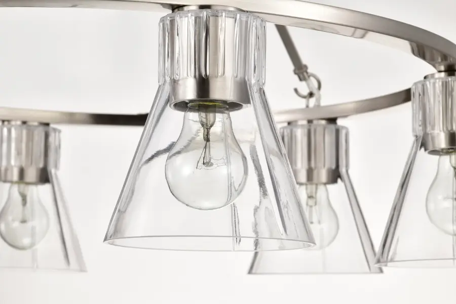 Gianna 6-Light Chandelier in Brushed Nickel with Clear Glass - Image 13