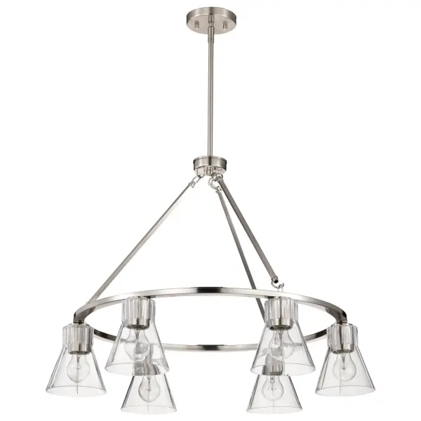 Gianna 6-Light Chandelier in Brushed Nickel with Clear Glass - Image 4