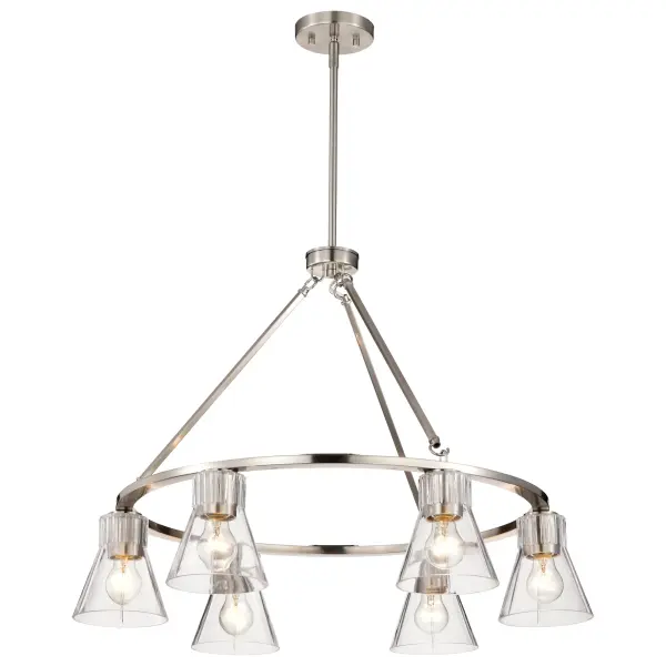 Gianna 6-Light Chandelier in Brushed Nickel with Clear Glass - Image 5