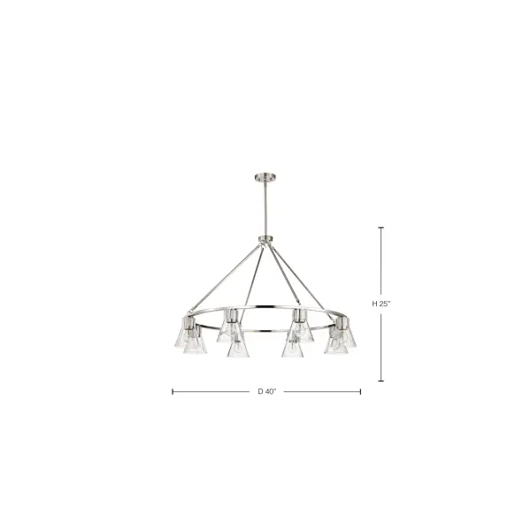 Gianna 8-Light Chandelier in Brushed Nickel with Clear Glass - Image 1