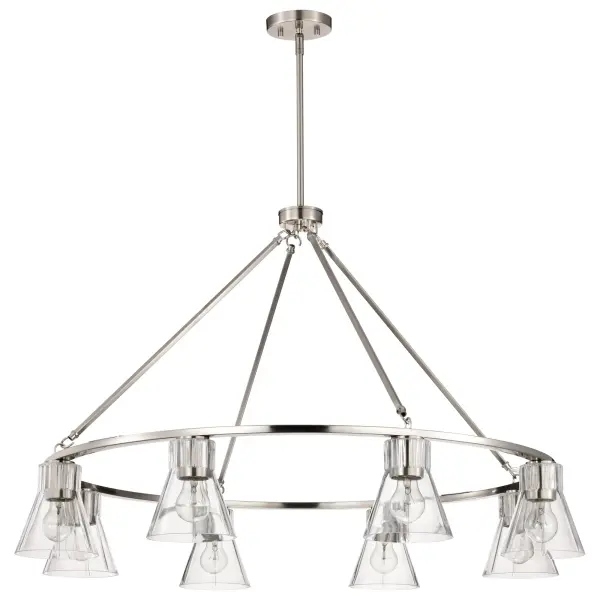 Gianna 8-Light Chandelier in Brushed Nickel with Clear Glass - Image 2