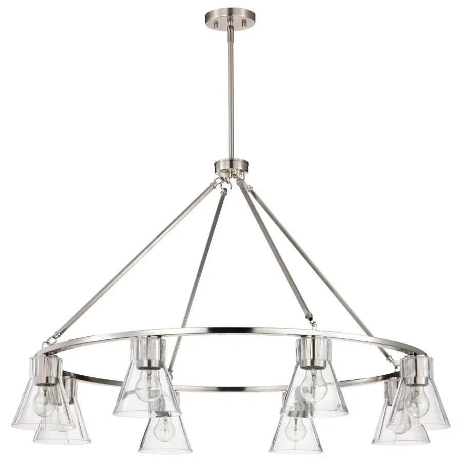 Gianna 8-Light Chandelier in Brushed Nickel with Clear Glass - Image 2